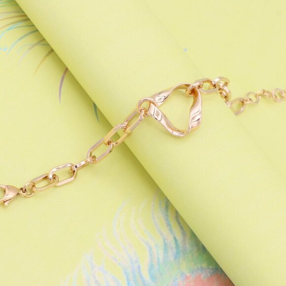 "Stylish Rose Gold Plated Bracelet with Twisted Heart Design, XPBL0895 - Picture 7 of 13